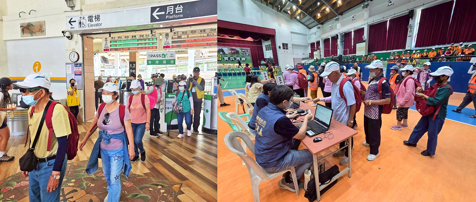 Image(5):The public evacuation using trains, then registration, assignment, and accommodation by local hospitality facilities